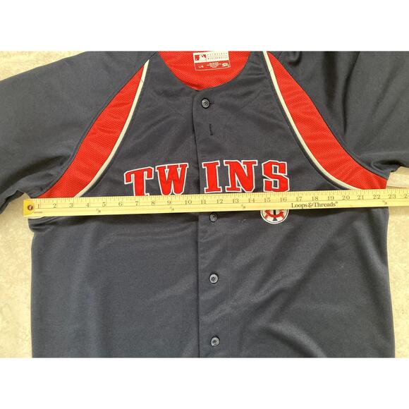 MLB Minnesota Twins Baseball Jersey Mens Large Embroidered Blank Merch No Name - Picture 5 of 7